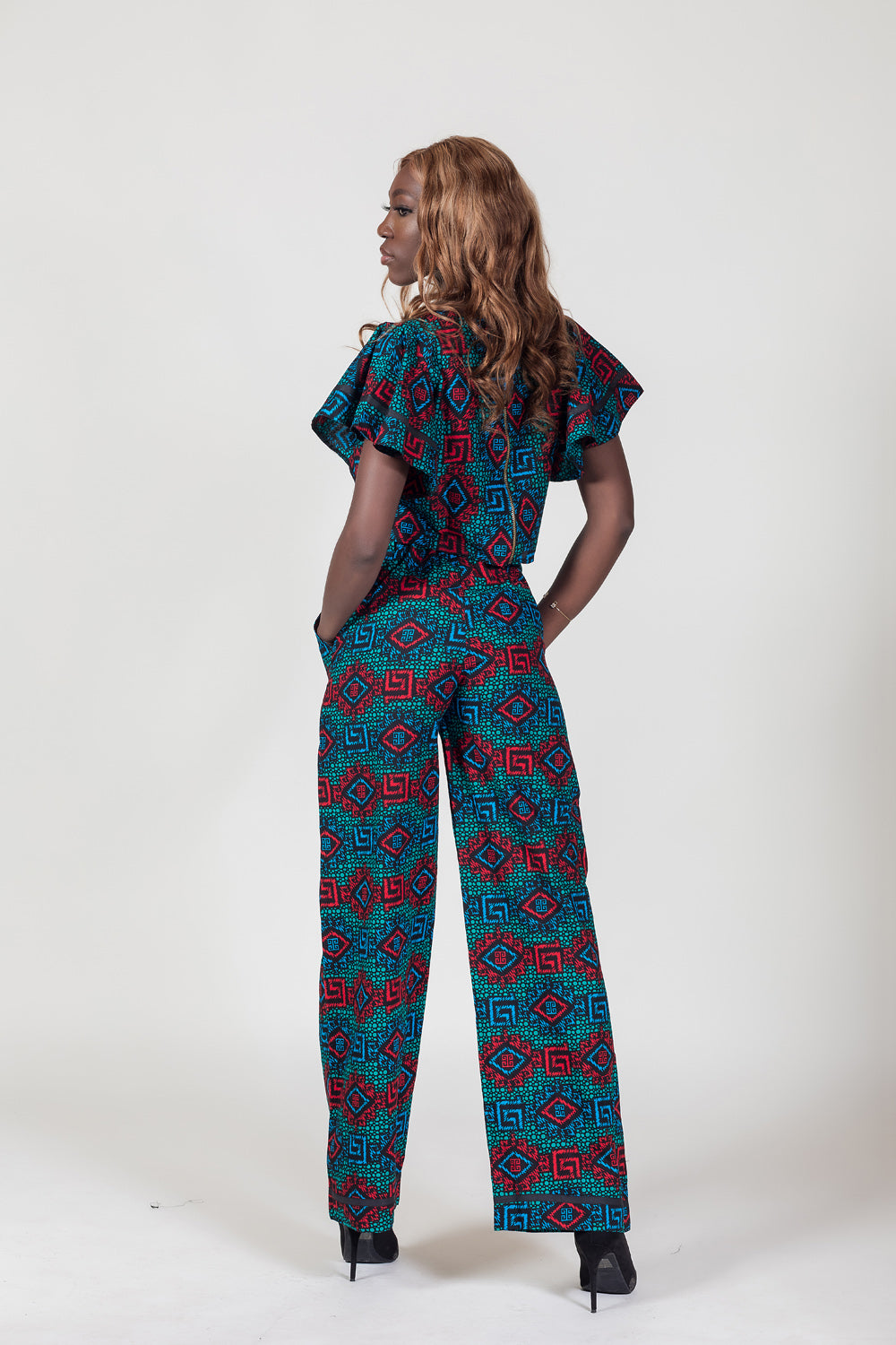 Moni Print Crop Top and Palazzo Pant Set